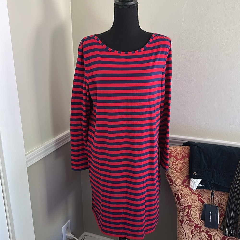 Vineyard Vines Red Stripe Long Sleeve Shirt Dress size Large (L)